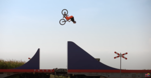 BIKE FLIP ON MOVING TRAIN